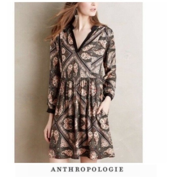 Anthropologie‎ Holding Horses Farcia Paisley Dress XS - Picture 1 of 12